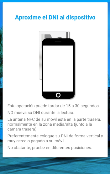 Aproximar el DNI al dispositivo