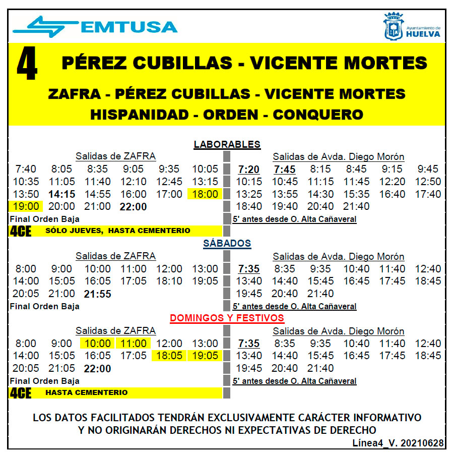 horario emtusa linea 1 20210628