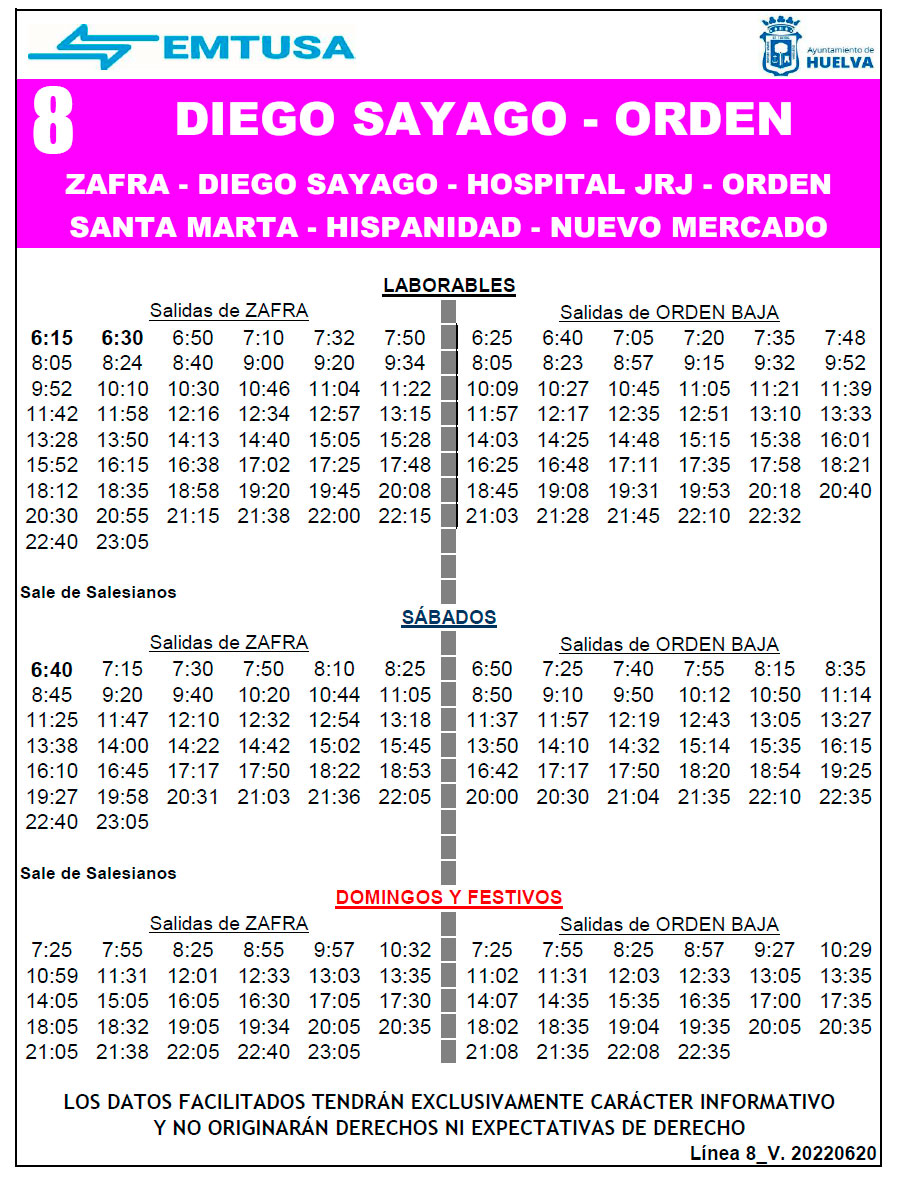 horario emtusa linea 8 20220620